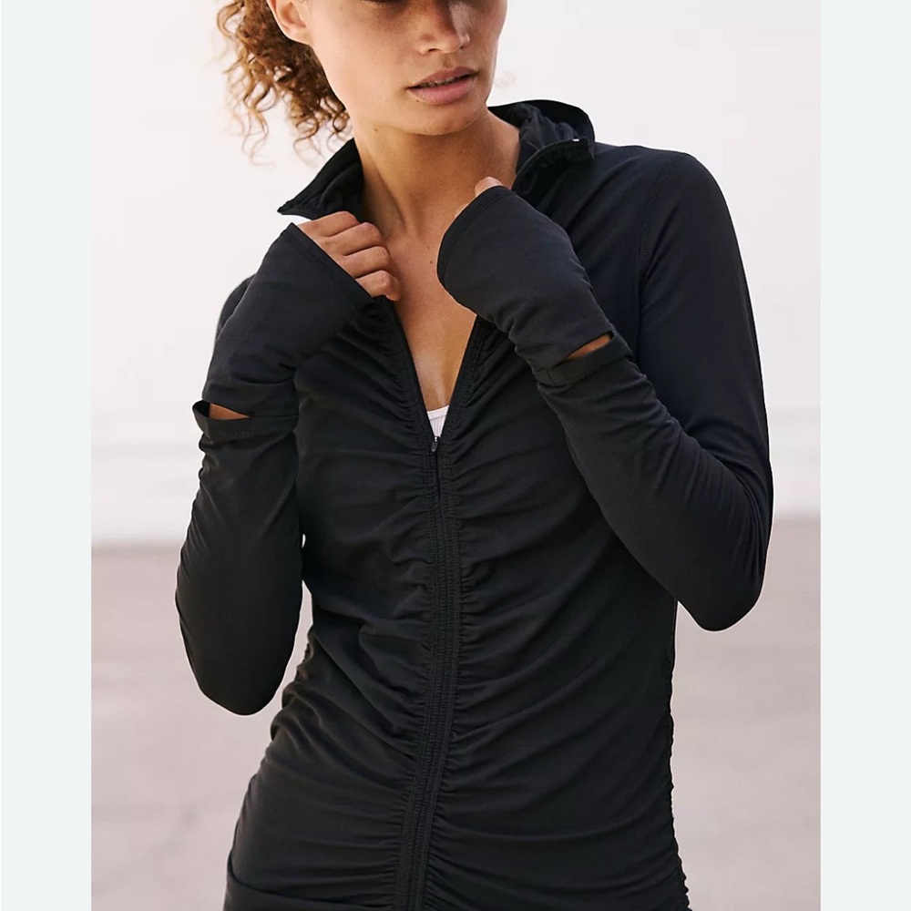 Athleta Black Zip-Up Jacket